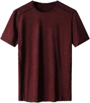 Men Short Sleeve T Shirt Quick Dry Sport Casual Round Neck Slim Fit Plus T Shirt