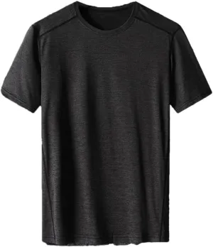 Men Short Sleeve T Shirt Quick Dry Sport Casual Round Neck Slim Fit Plus T Shirt