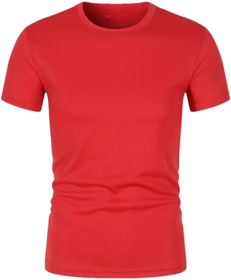 Men Short Sleeve T Shirts Breathable Quick Dry Sport Fitness Casual T Shirt