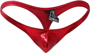 Men Thongs G-String Thongs Sexy Patent Leather Bikini Underwears Low Waist Hollow Out Stretchy Soft Bandage Briefs