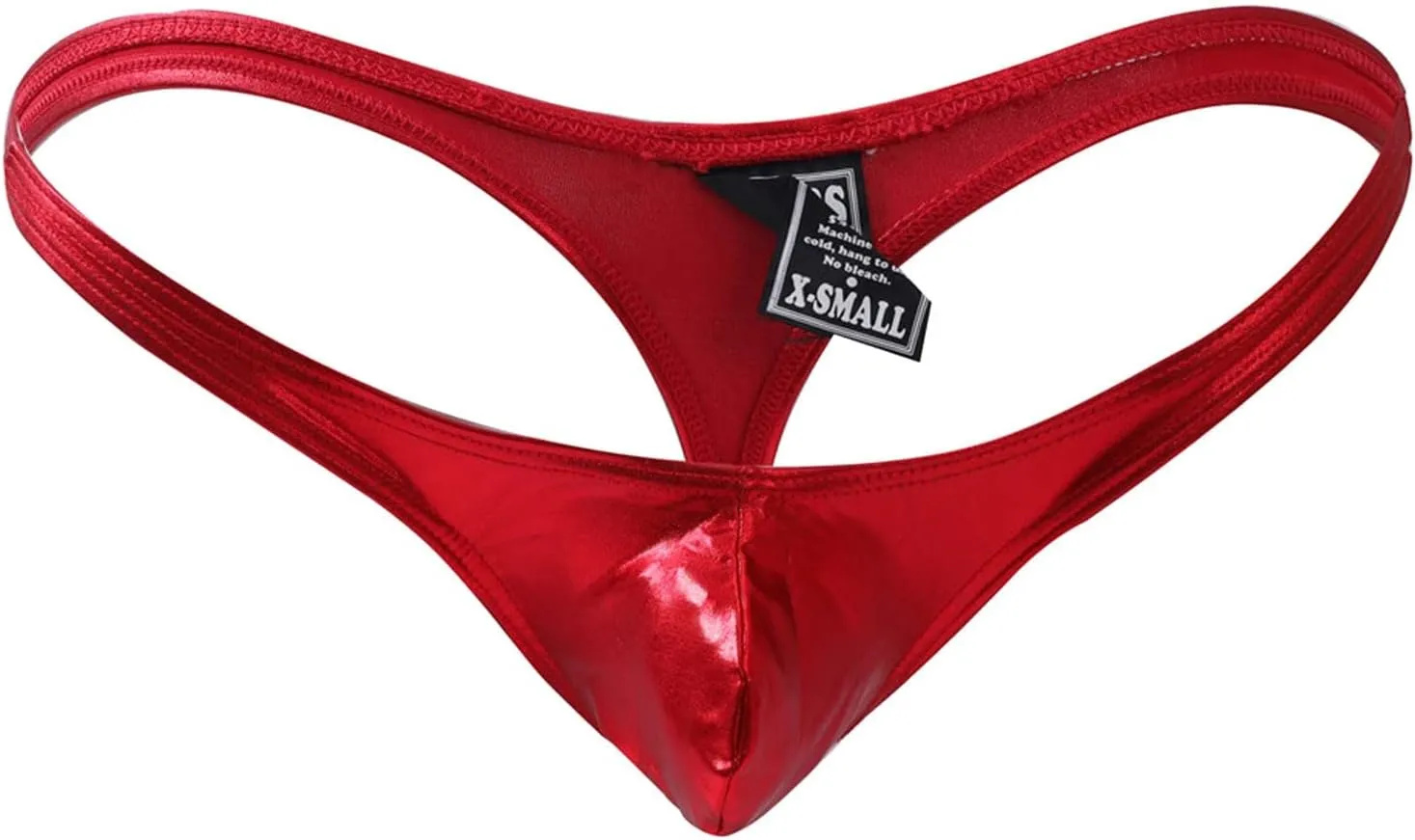 Men Thongs G-String Thongs Sexy Patent Leather Bikini Underwears Low Waist Hollow Out Stretchy Soft Bandage Briefs