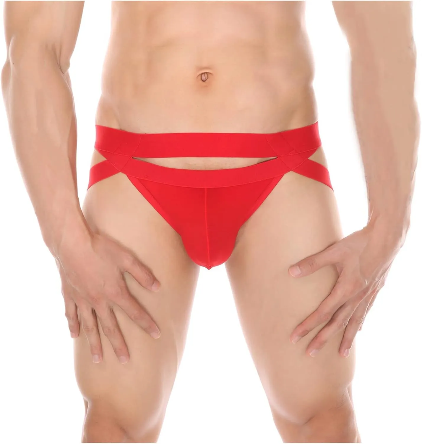 Men's Bandage Bikini Underwear Sexy Lingerie Front Pouch G-String Thongs Low Rise Panties Cut Out Naughty Gay Briefs