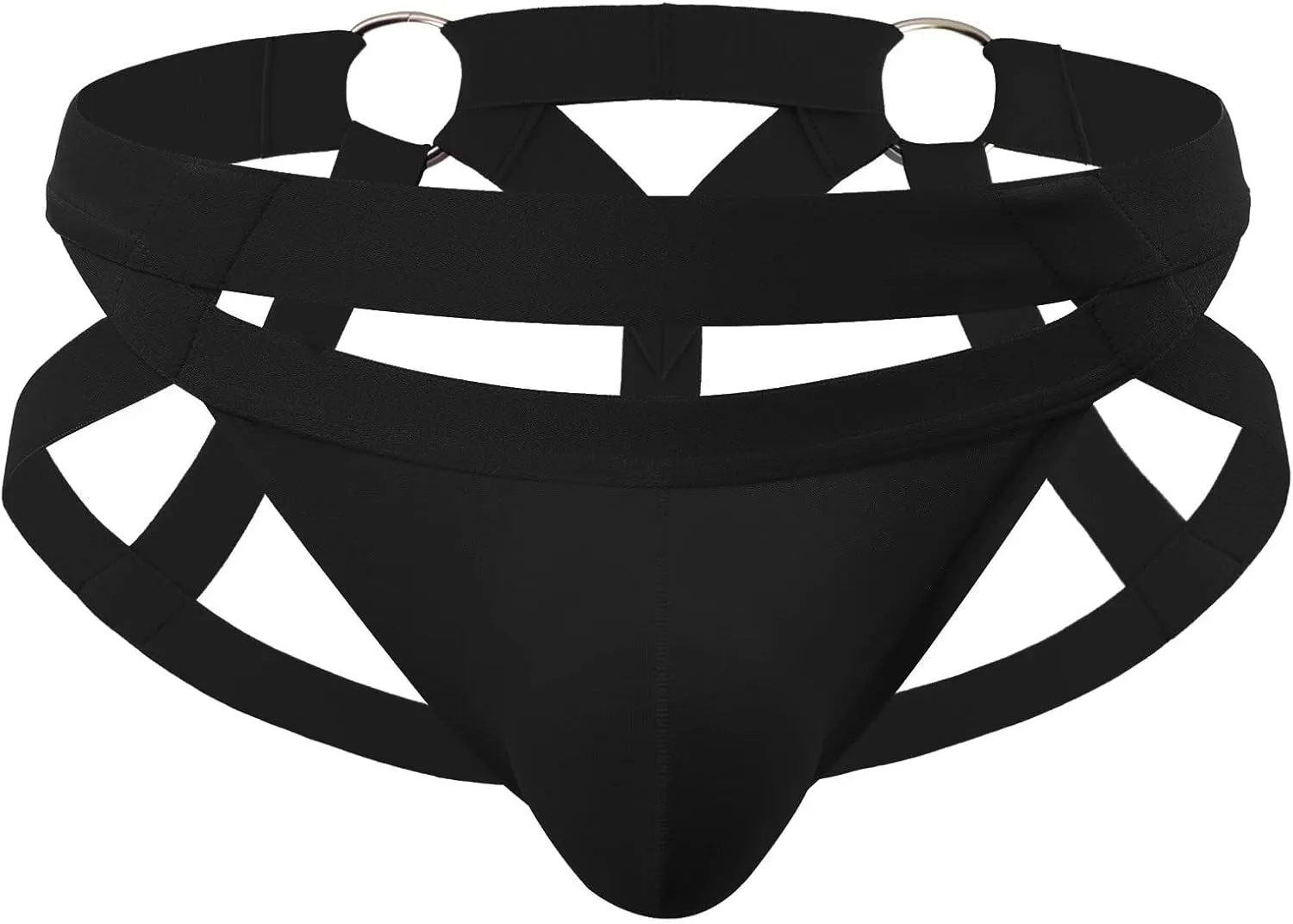 Men's Bandage Bikini Underwear Sexy Lingerie Front Pouch G-String Thongs Low Rise Panties Cut Out Naughty Gay Briefs