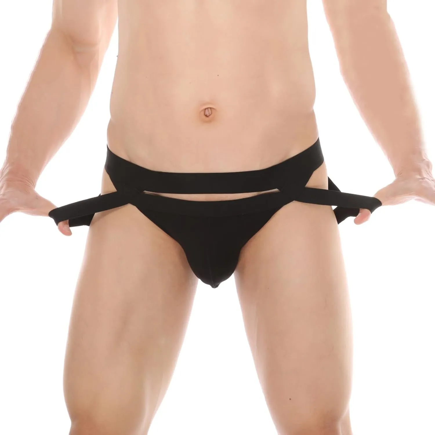 Men's Bandage Bikini Underwear Sexy Lingerie Front Pouch G-String Thongs Low Rise Panties Cut Out Naughty Gay Briefs