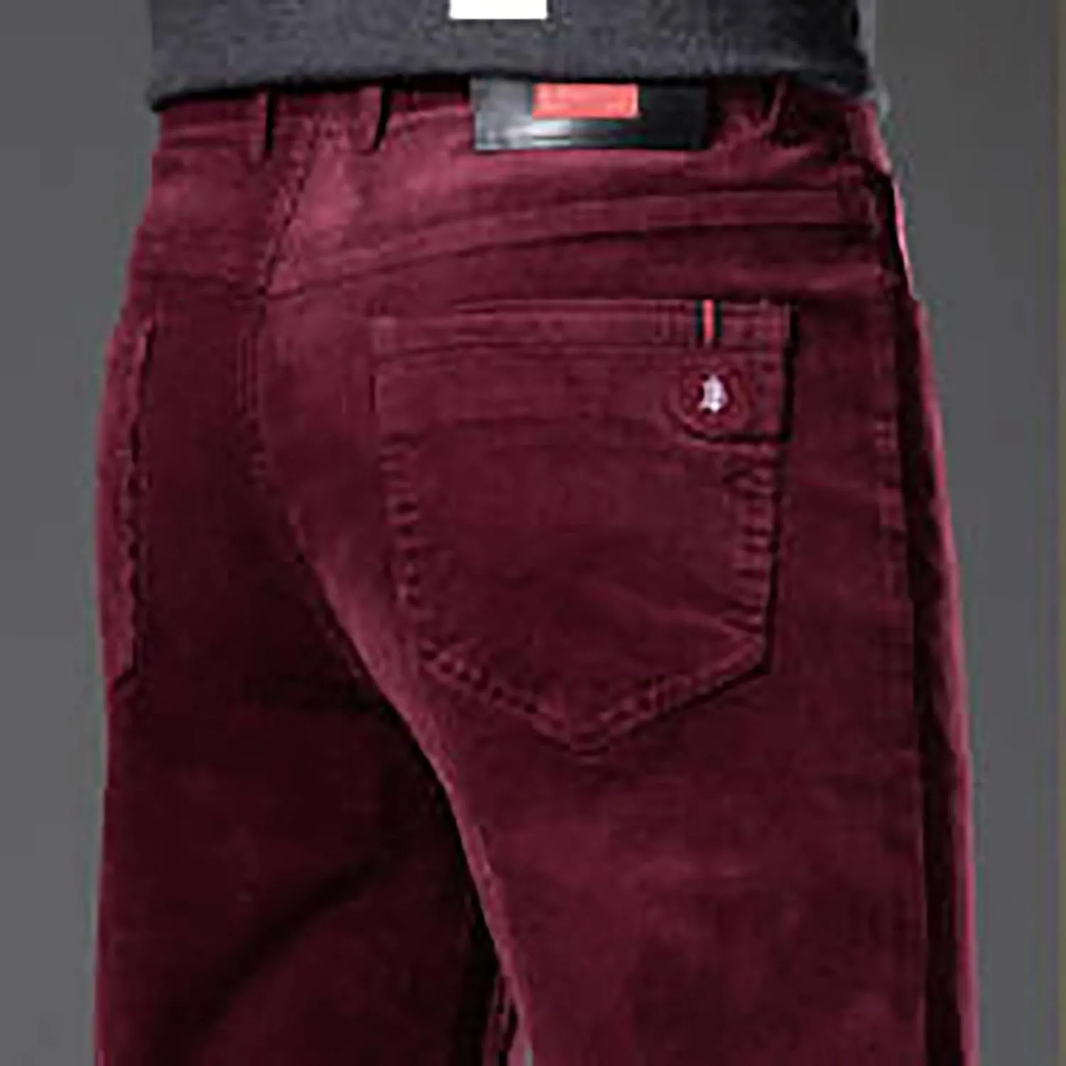 Men's Casual Corduroy Pants Stretch Waist Straight Leg Baggy Sweatpants Slim Fit Versatile Lightweight Plus Size Trousers