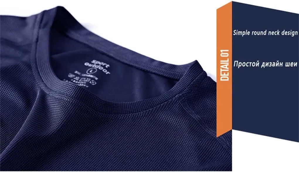 Men's Casual T-Shirt Breathable Crew Neck Short Sleeve Outdoor Quick Dry Sport Running T Shirts