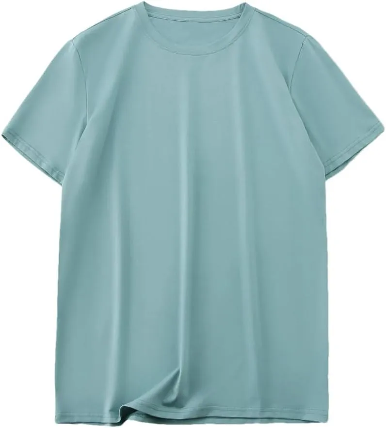 Men's Casual T-Shirt Breathable Quick Dry Slim Fit Mens Thin Solid Color Short Sleeves T Shirts