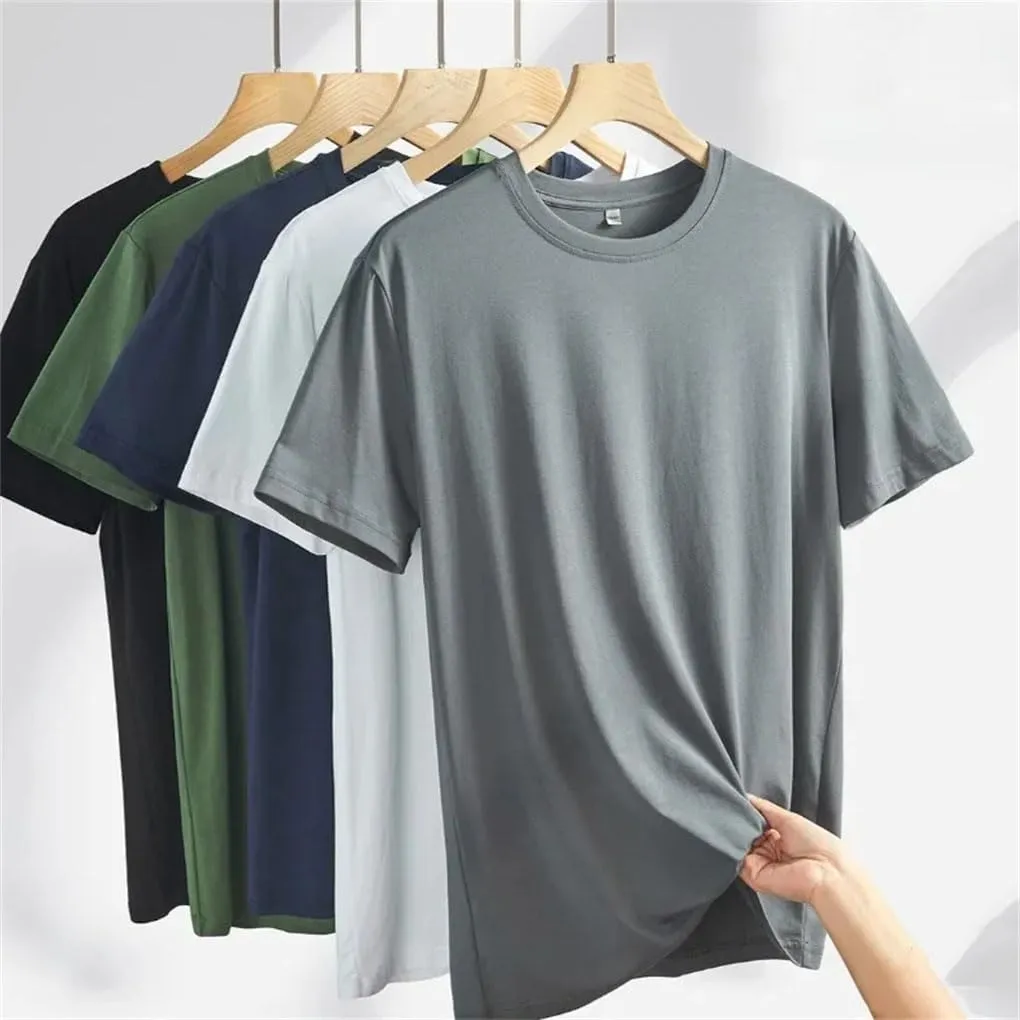 Men's Casual T-Shirt Breathable Quick Dry Slim Fit Mens Thin Solid Color Short Sleeves T Shirts