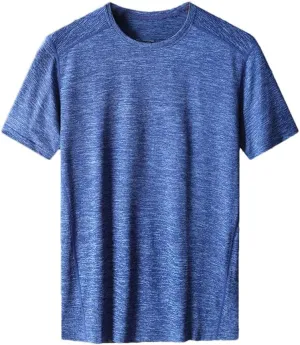 Men's Casual T-Shirt Breathable Slim Fit Crew Neck Solid Color Short Sleeve Quick Dry Sport T Shirts