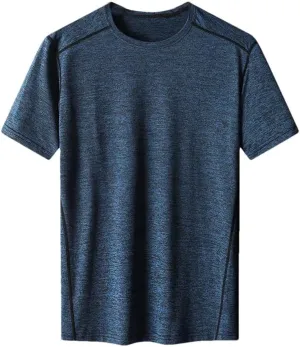 Men's Casual T-Shirt Breathable Slim Fit Crew Neck Solid Color Short Sleeve Quick Dry Sport T Shirts
