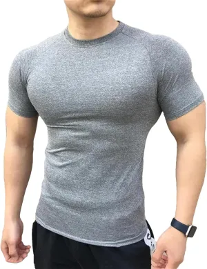 Men's Compression Gym T-Shirt, Elastic Sportswear Quick-Dry Summer