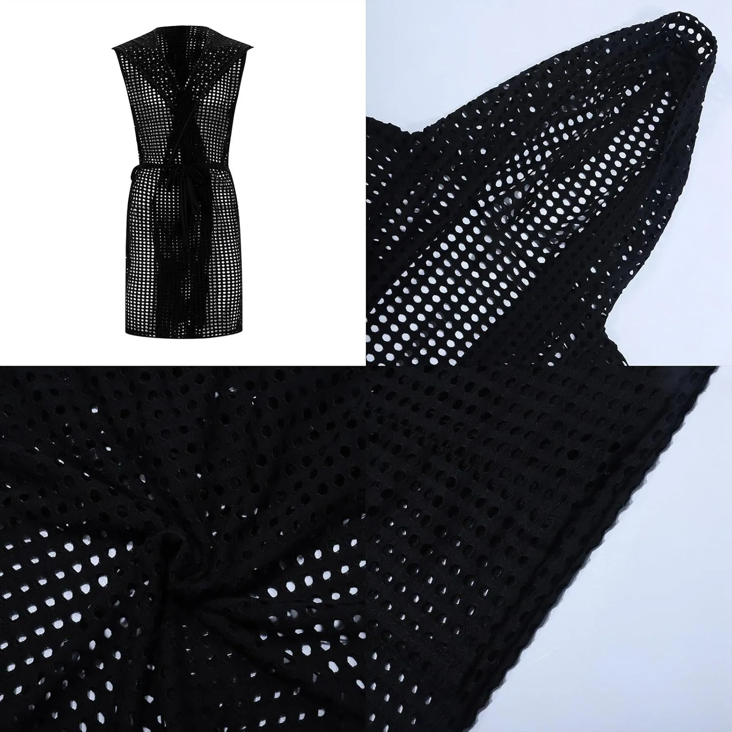 Mens Crotchless Underwear,Men's Jockstrap Sexy Style Male Sex Sexy Hollowed Out Long Cardigan Mesh Street