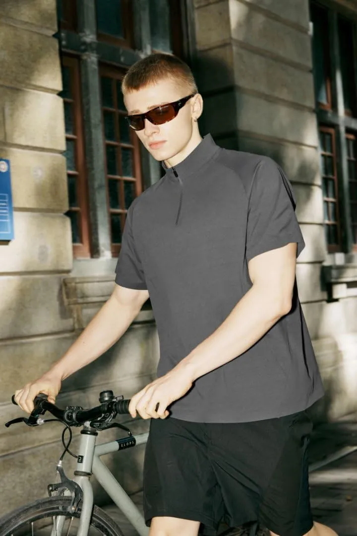 Men's Half-Zip UPF 50  Quick-Dry Workout Shirt | Moisture-Wicking, Breathable, Lightweight Cool-Touch
