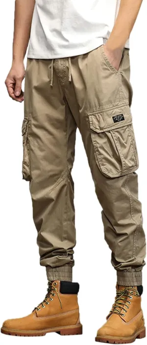 Men's Harem Pants Fashion Tactical Outdoor Active Workout Jogger Pants Drawstring Waist Hiking Work Pants Mens Cargos
