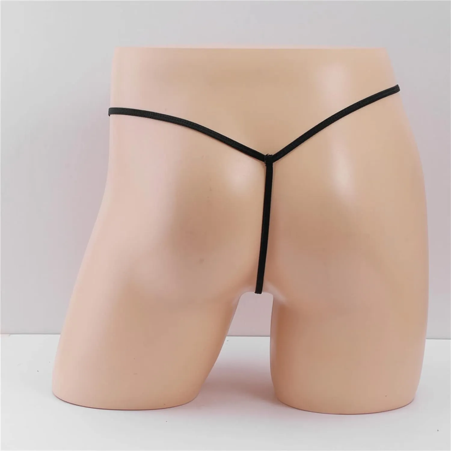 Men's Jockstrap Underwear Faux Leather Thong Underwear G-String with Pouch Butt-Flaunting Gym Low Rise Brief