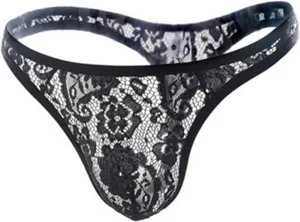 Men's Lace Panties Underwear Sexy Sissy Briefs Sheer Mesh Thongs Low Rise G-Strings Underpants for Sex Naughty