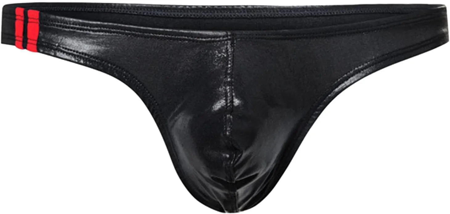 Men's Lingerie Underwear Men T Pants Nightclub Performance Imitation Leather Thong Sexy Men's Sexy Lingerie Thongs