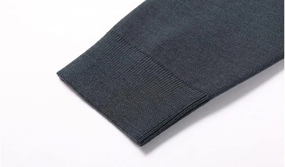 Mens Notched Lapel Cotton Cardigan Sweater Two Button Closure Knitwear