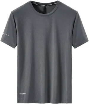 Men's Plus Size Quick Dry Sport T Shirt Short Sleeves Crew Neck Slim Fit Stretchy Tee Shirts