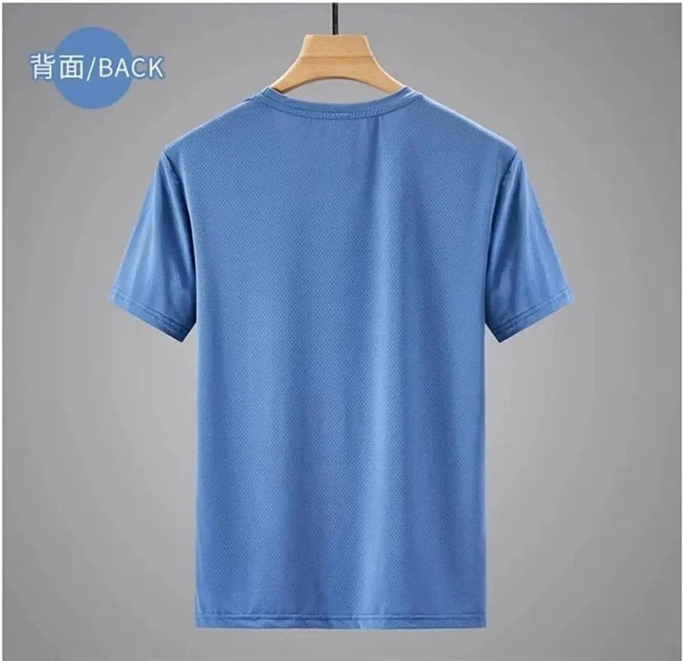 Men's Plus Size Quick Dry Sport T Shirt Short Sleeves Crew Neck Slim Fit Stretchy Tee Shirts