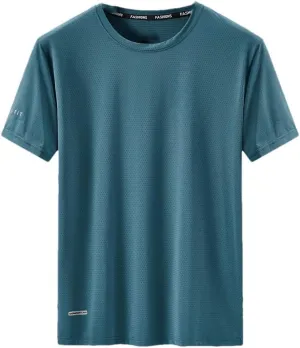 Men's Plus Size Quick Dry Sport T Shirt Short Sleeves Crew Neck Slim Fit Stretchy Tee Shirts