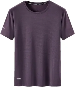 Men's Plus Size Quick Dry Sport T Shirt Short Sleeves Crew Neck Slim Fit Stretchy Tee Shirts