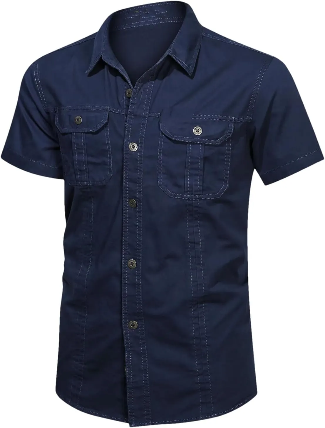 Men's Quick-Dry Cargo Shirt, Lapel Breathable Outdoor Hiking