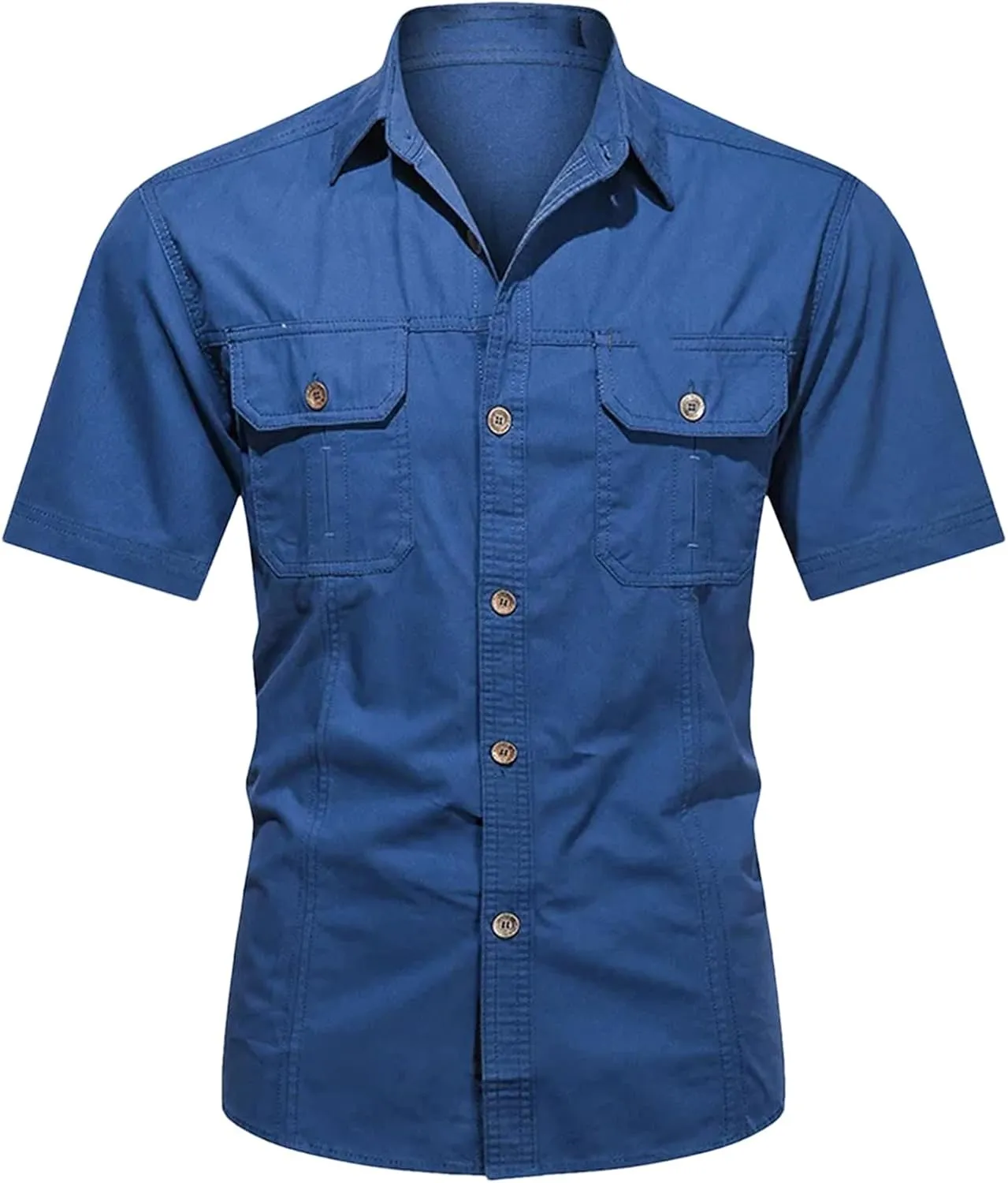 Men's Quick-Dry Cargo Shirt, Lapel Breathable Outdoor Hiking