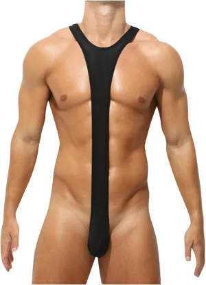 Mens Sexy Bodysuit Sport Fitness Show Sexy Briefs G-String Thong Fashion Jumpsuit Solid Underwear