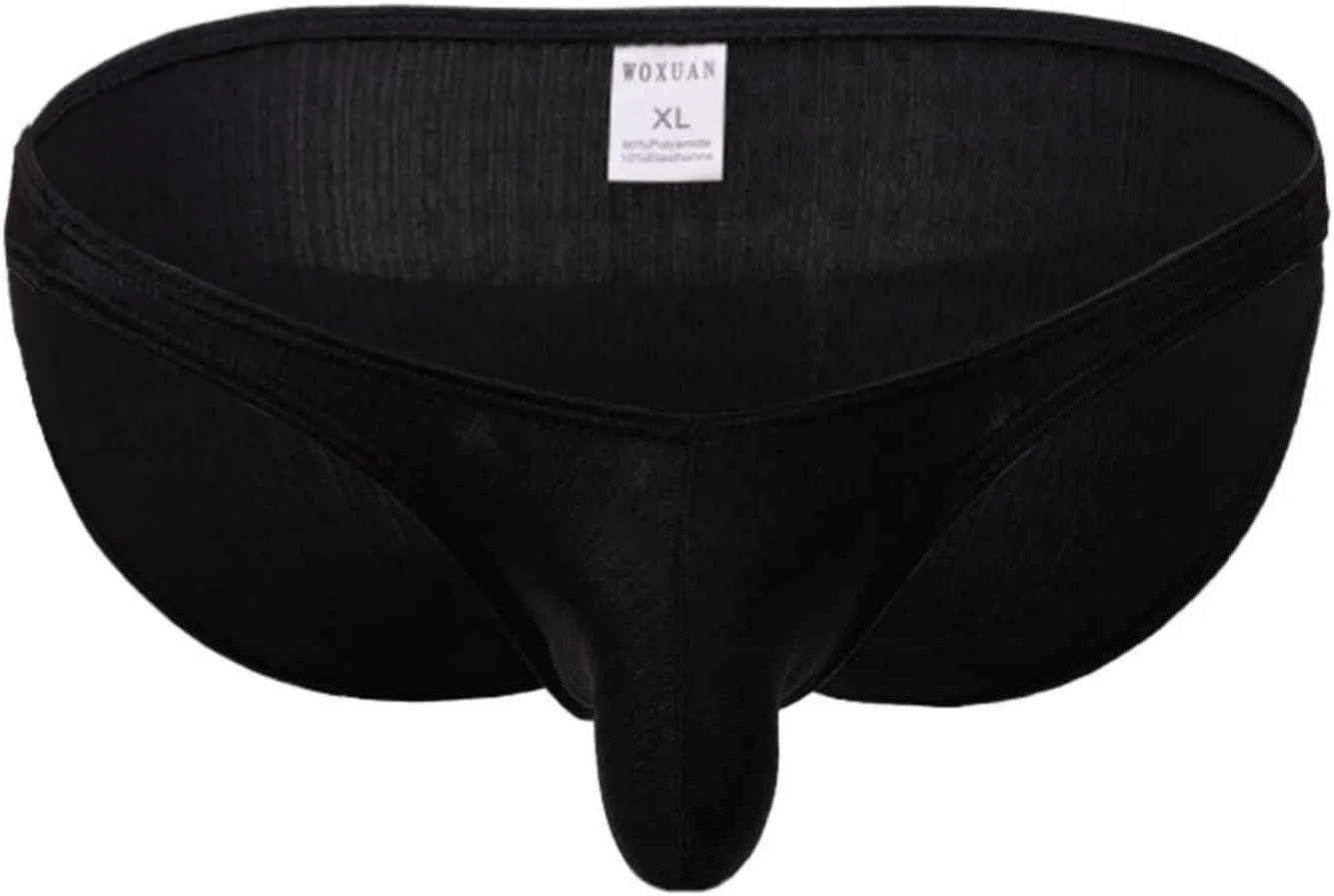 Men's Sexy Briefs Ice Silk Glossy Underwear Elephant Panties Low Waist Hot Male Pouch Underpants
