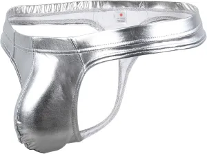 Mens Sexy Exotic G-Strings Thongs Elastic Pu Leather Lingerie Jockstraps Hip Lift Low Rise Y-Back Underwear Panties