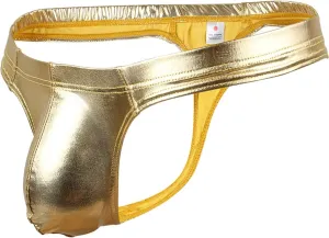 Mens Sexy Exotic G-Strings Thongs Elastic Pu Leather Lingerie Jockstraps Hip Lift Low Rise Y-Back Underwear Panties