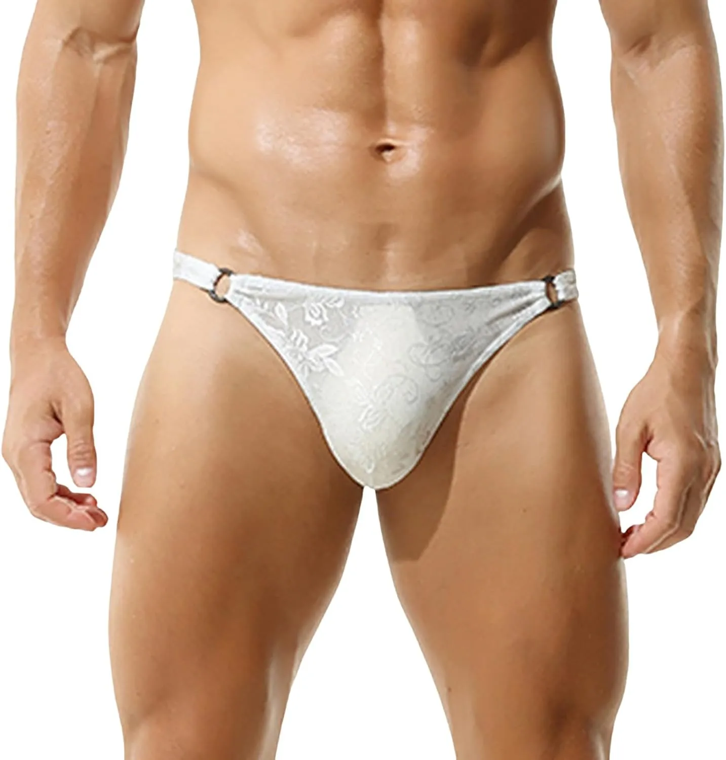 Men's Sexy Fishnet Underwear Low Rise See Through Breathable Erotic Lace Briefs Underpants
