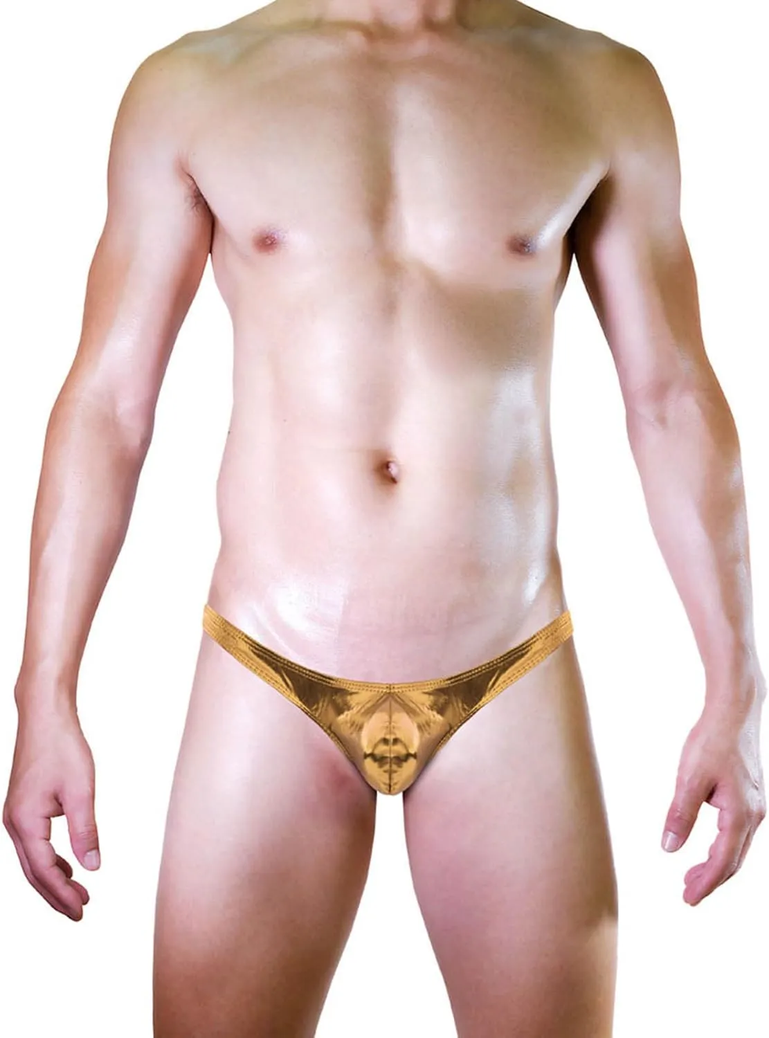 Mens Sexy G-String Thongs PU Leather Bulge Pouch Underpants Hip Lift Thongs Cut out Low Waist Briefs Bikini Lingeries