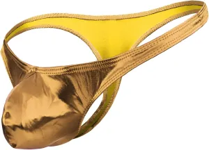 Mens Sexy G-String Thongs PU Leather Bulge Pouch Underpants Hip Lift Thongs Cut out Low Waist Briefs Bikini Lingeries
