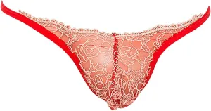 Men's Sexy Lace Sissy Underwear Lingerie Front Pouch G-String T-Back Thong Bikini Briefs Naughty Gay Panties