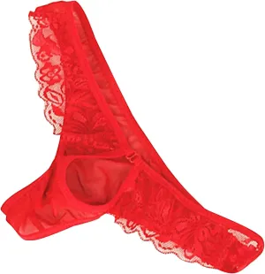 Men's Sexy Lace Underwear Sissy Lingerie Cut Out G-String Panties Low Rise Gay Briefs Naughty Bikini Thongs