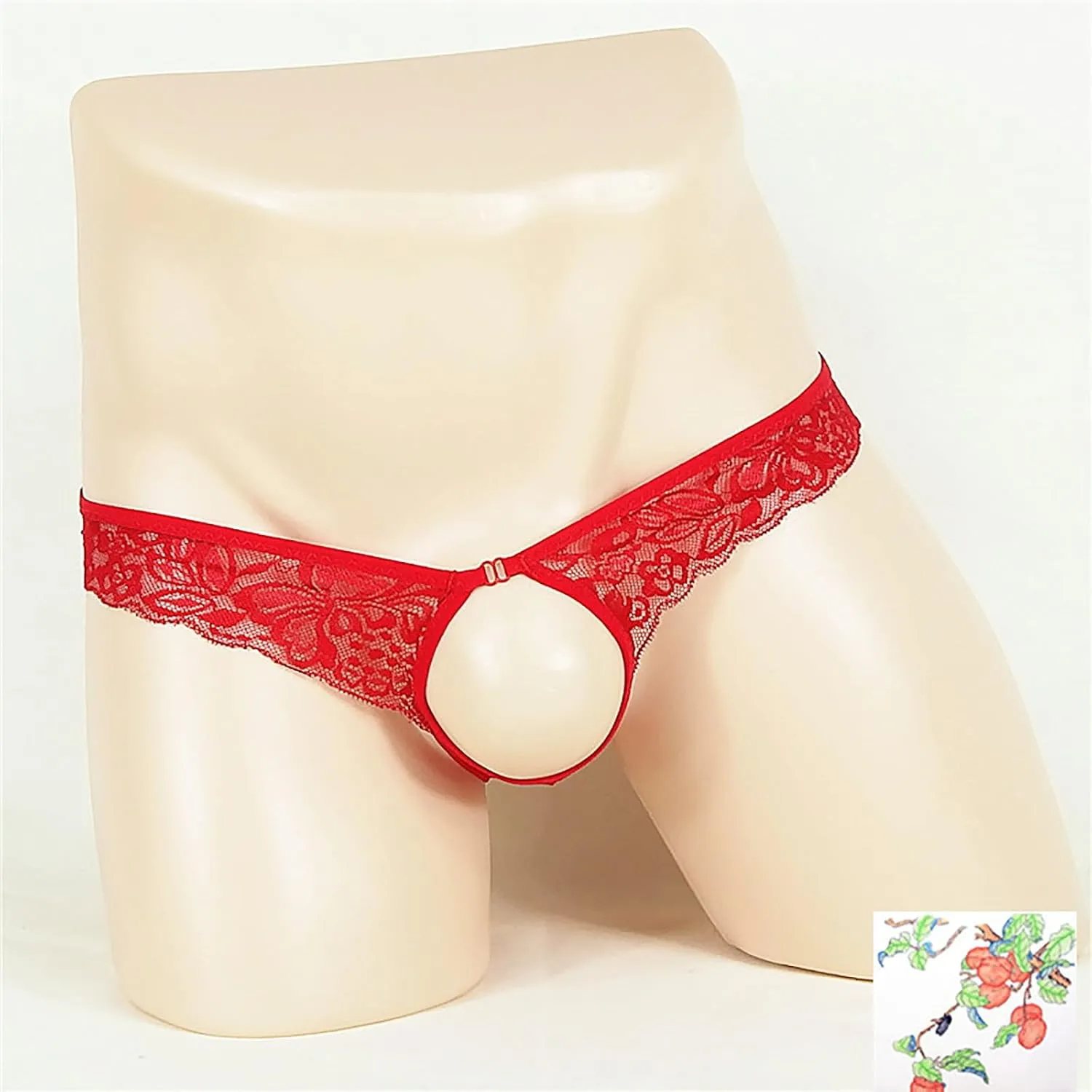 Men's Sexy Lace Underwear Sissy Lingerie Cut Out G-String Panties Low Rise Gay Briefs Naughty Bikini Thongs