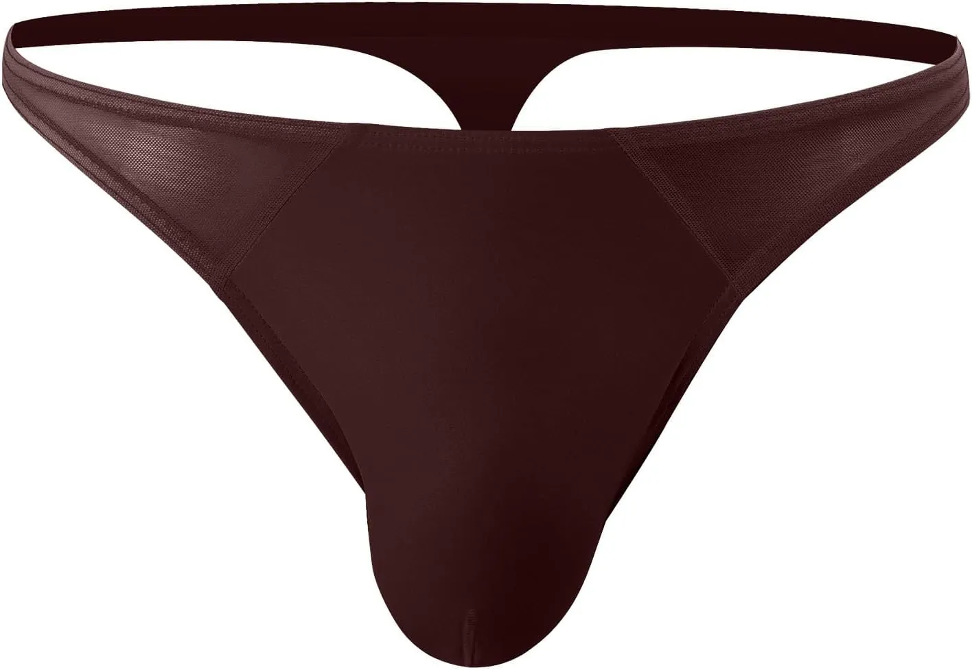 Men's Sexy Lacquer Leather Thong Underwear Sheer Mesh Low Rise Sissy Briefs Front Pouch G-String Gay Panties