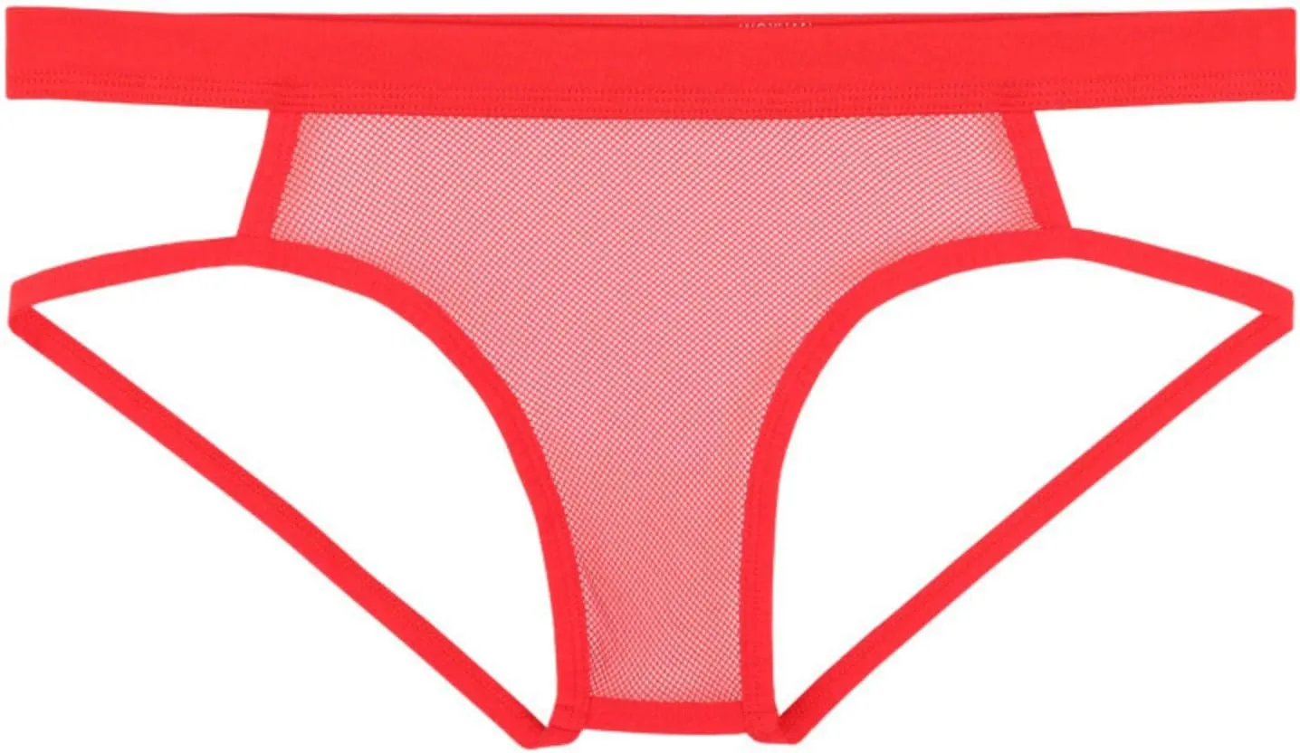 Men's Sexy Underwear Cut Out G-String T-Back Thong Low Waist Breathable Gay Briefs Lingerie Sissy Panties