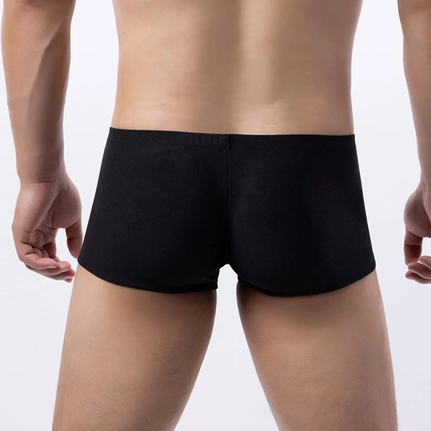 Men's Sexy Underwear Zipper Boxer Briefs with Pouch Low Rise Open Front Panties See Through Stretch Short Lingerie Y2K