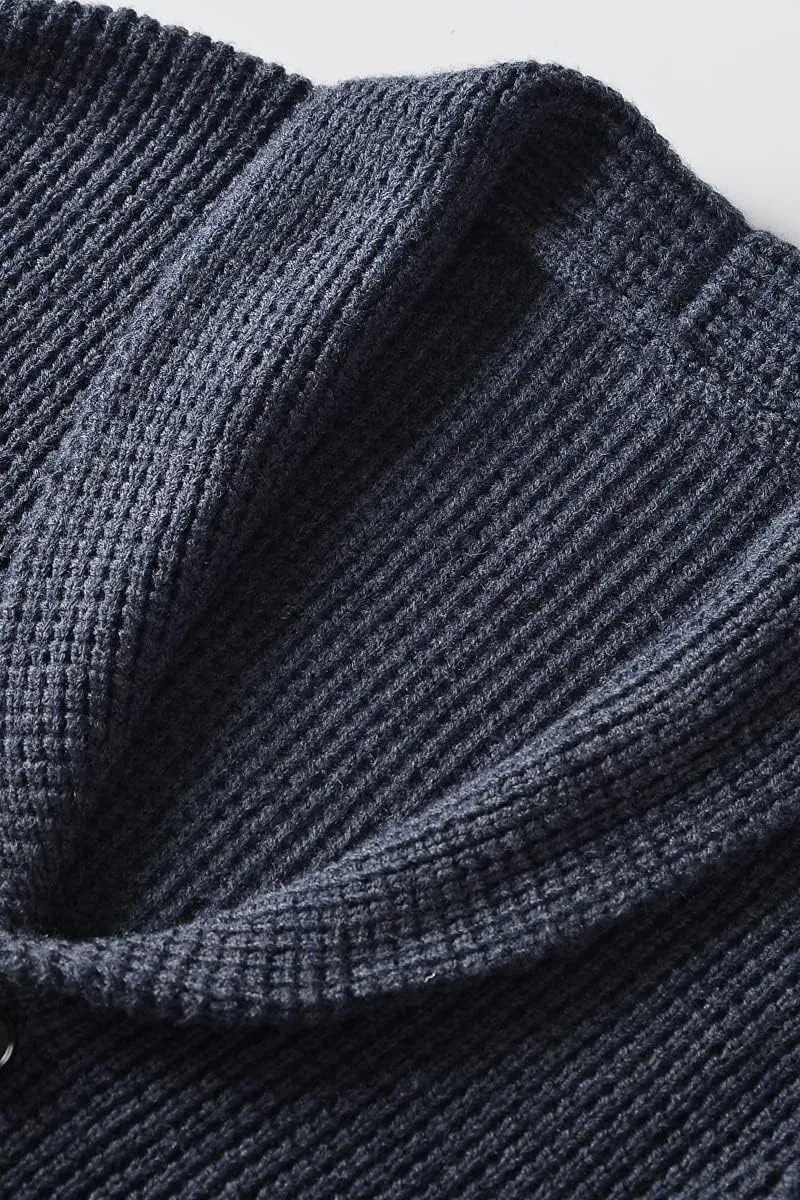 Men's Shawl Collar Cardigan Sweater - Cable Knit, Button-Up, Merino Wool - A Modern Classic That Never Goes Out of Style