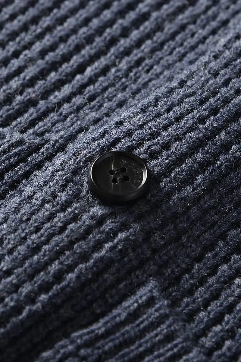Men's Shawl Collar Cardigan Sweater - Cable Knit, Button-Up, Merino Wool - A Modern Classic That Never Goes Out of Style