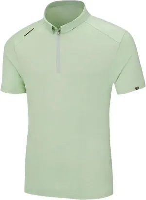 Men's Short Sleeves Quarter Zip Shirts Summer Quick Dry Sport T Shirt Plus Size Casual Tops
