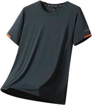 Men's Short Sleeves Quick Dry Running Sports T-Shirts 2025 Summer Lightweight Stretchy Top Tees
