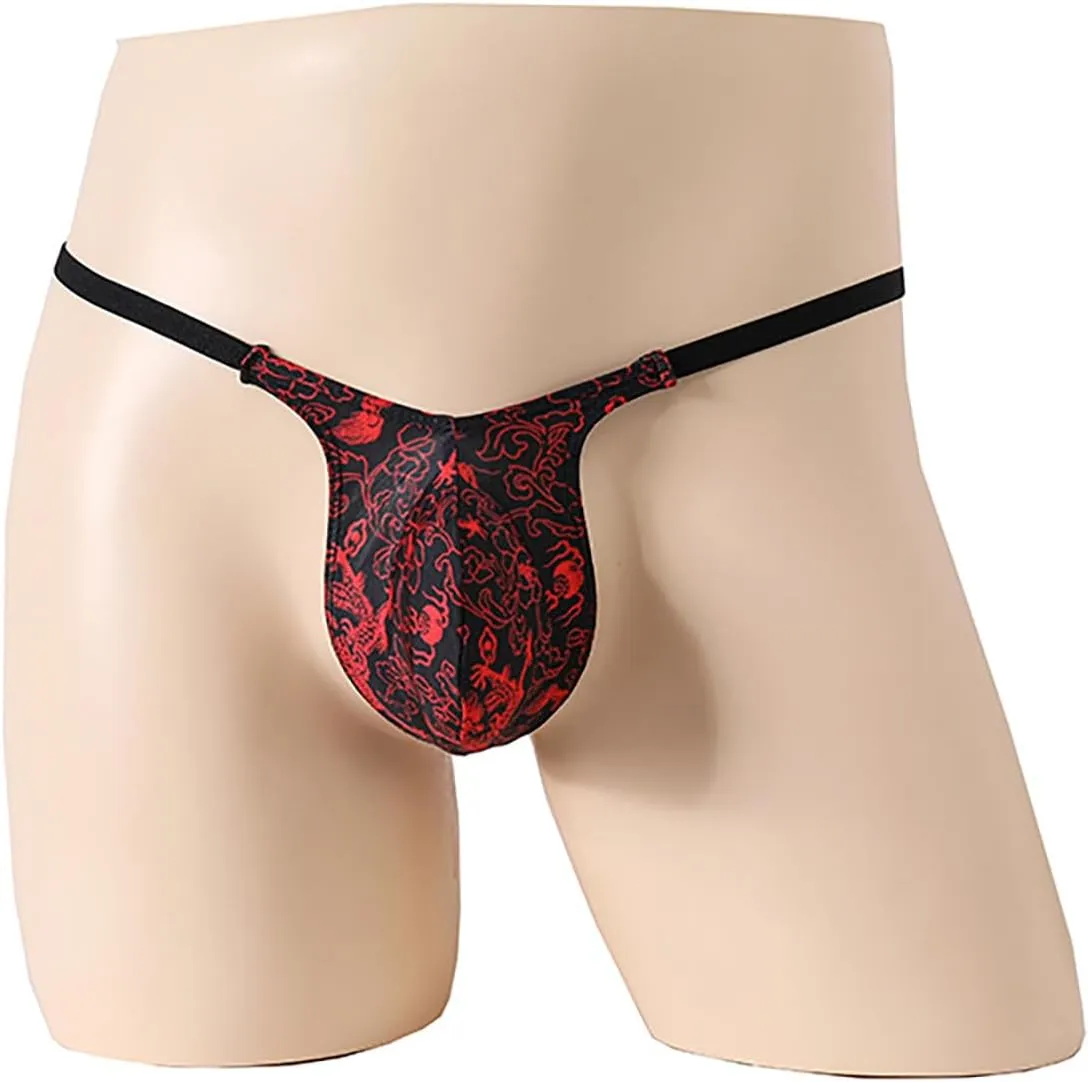 Men's Sissy Lingerie Front Pouch G-String Gay Panties Thin Band Thong Hot Jockstrap Briefs Cross-Dresser Underwear