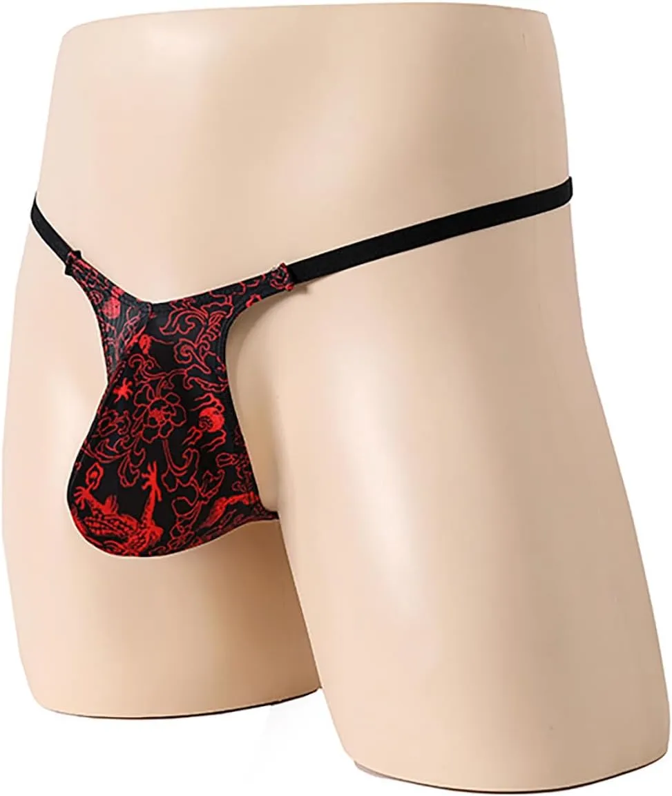 Men's Sissy Lingerie Front Pouch G-String Gay Panties Thin Band Thong Hot Jockstrap Briefs Cross-Dresser Underwear