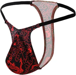 Men's Sissy Lingerie Front Pouch G-String Gay Panties Thin Band Thong Hot Jockstrap Briefs Cross-Dresser Underwear
