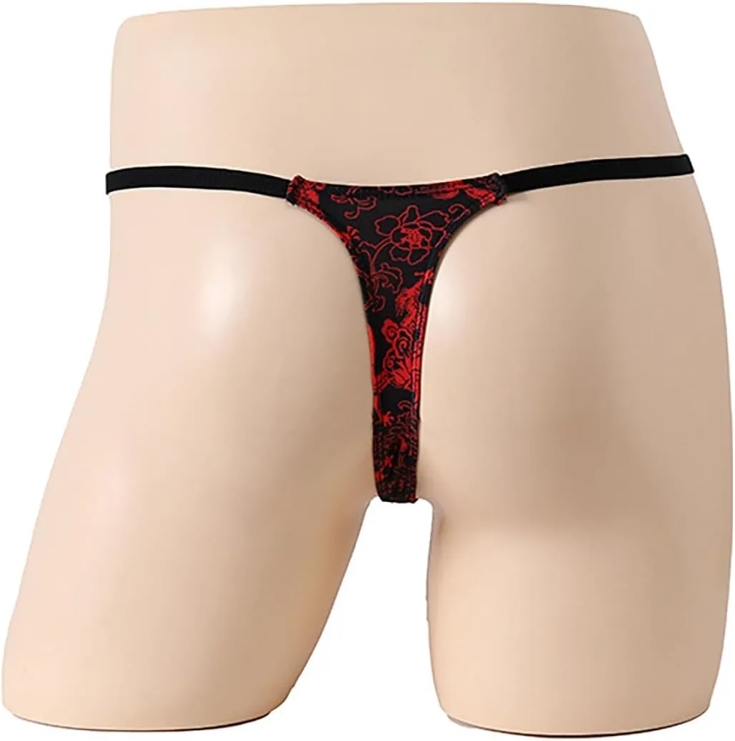 Men's Sissy Lingerie Front Pouch G-String Gay Panties Thin Band Thong Hot Jockstrap Briefs Cross-Dresser Underwear