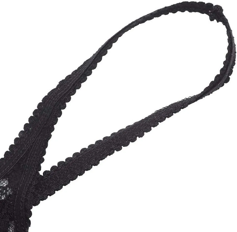 Men's Sissy Pouch Lace G-String Thongs Panties Sheer T-Back Briefs Underwear Nightwear Lingerie Underwear